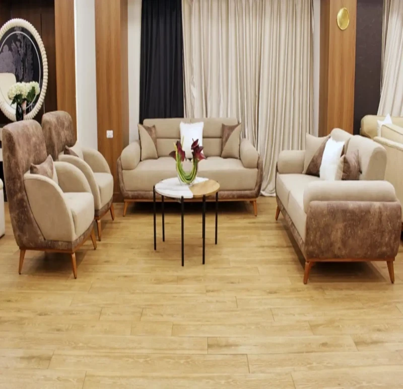 Modern Sofa Set Brown and Beige - GEB0016