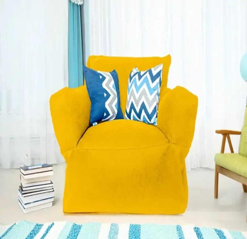 Bean Bag Chair Linen | Yellow