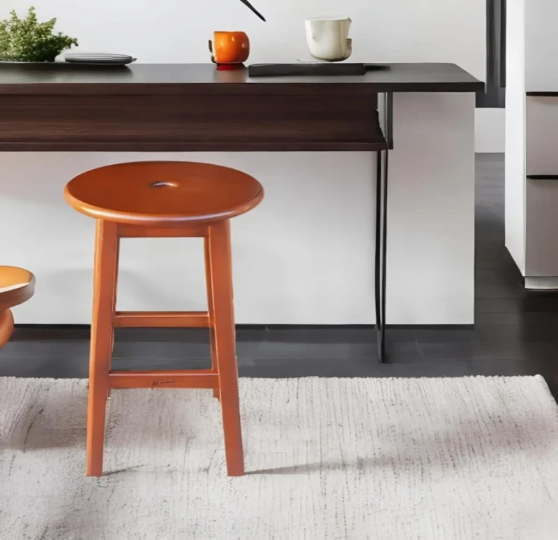 Brown Modern Wooden Bar Chair