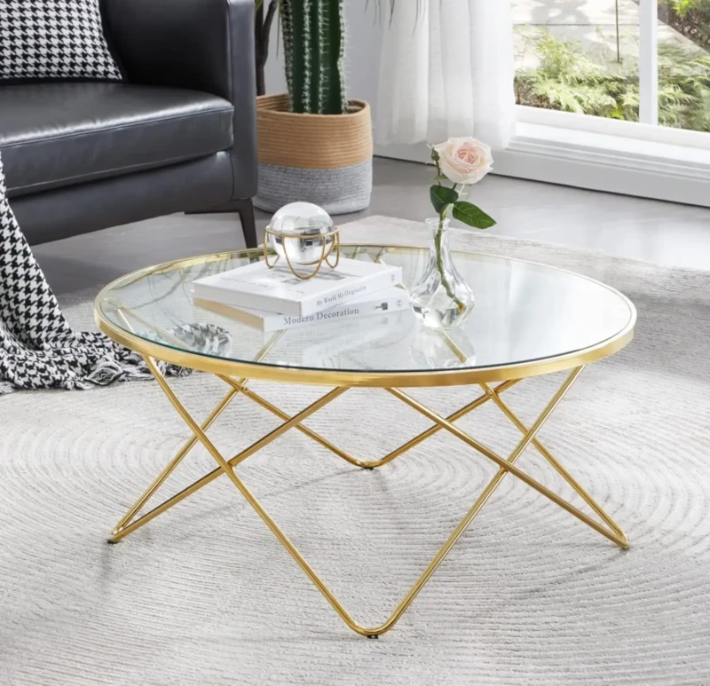 Round Stainless Living Room Table - yob0006