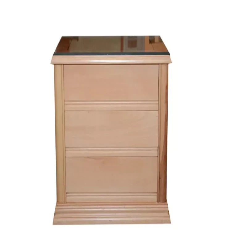 Modern Beige Nightstand With 3 Drawers