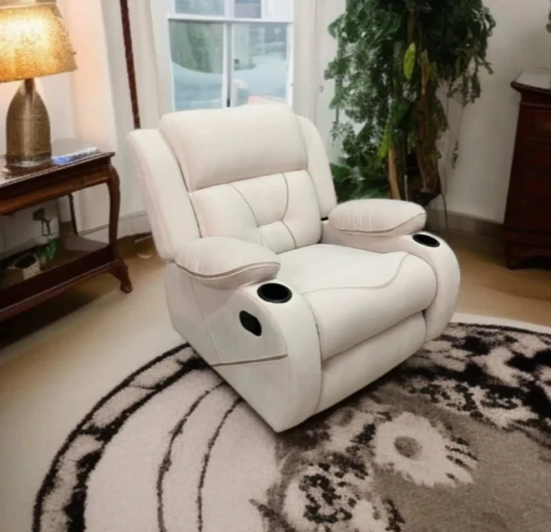 Beige Lazy Boy Inverted Leather Chair