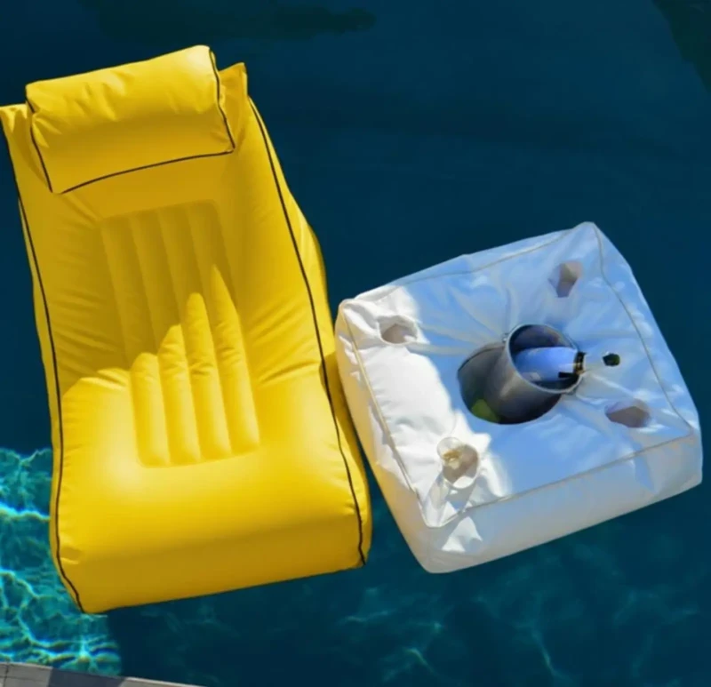 Floating water bean bag chair | Yellow