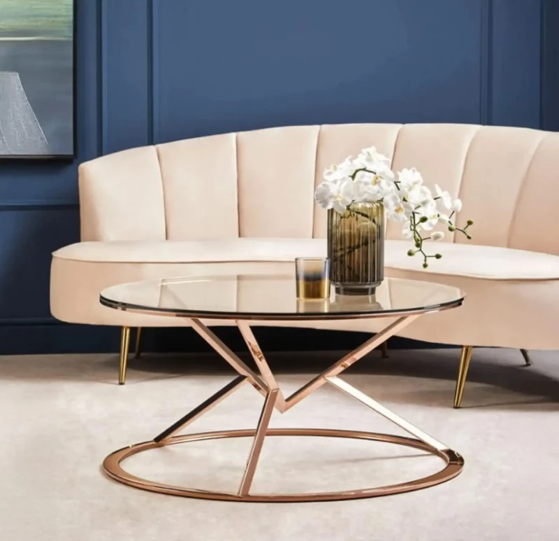 Golden Round Stainless Living Room Table