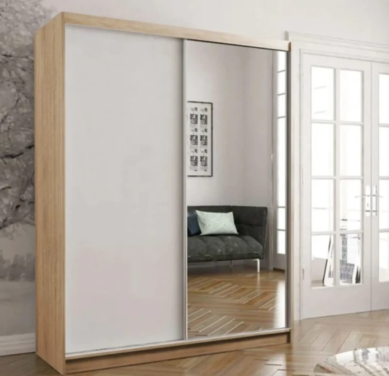 Modern two Door Wardrobe - white