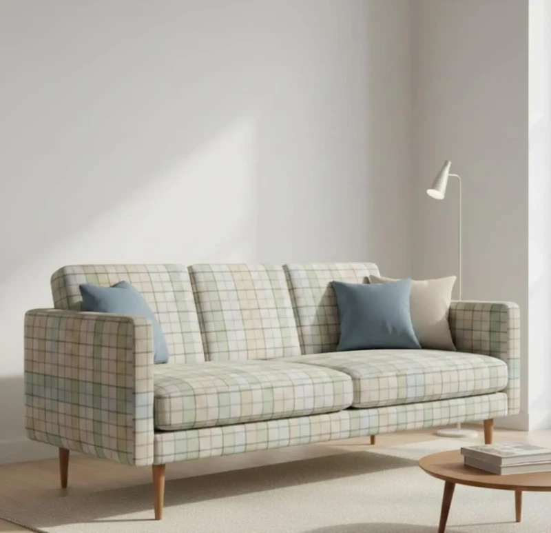 Modern Sofa With Multi-Colored Checks