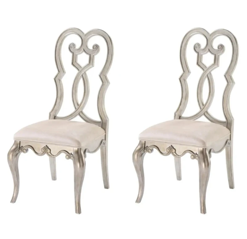 Set Of 2 Antique Classic Ivory Chairs