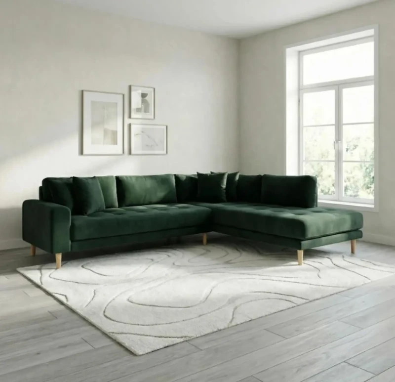 Modern Corner Roman Beech Wood | Olive