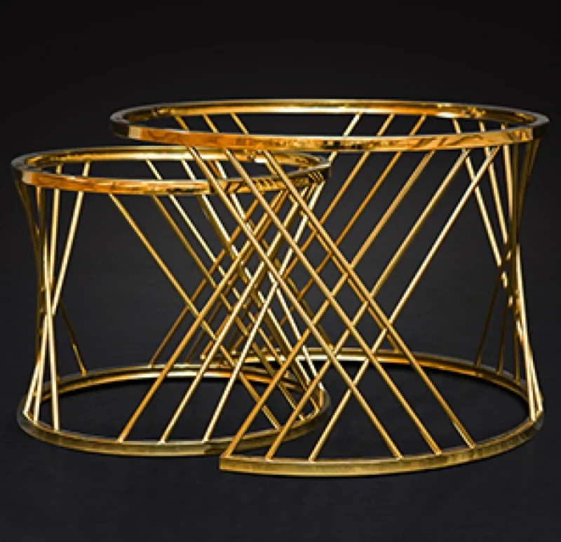 Two-Tier Circular Stainless Steel Table