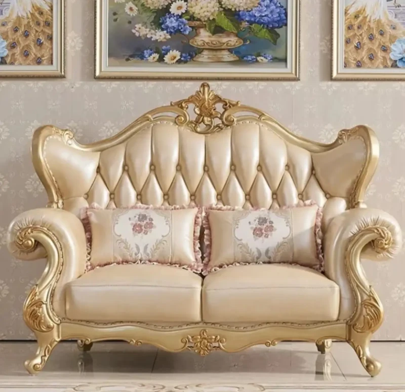 Antique Royal Crown Sofa | Beige
