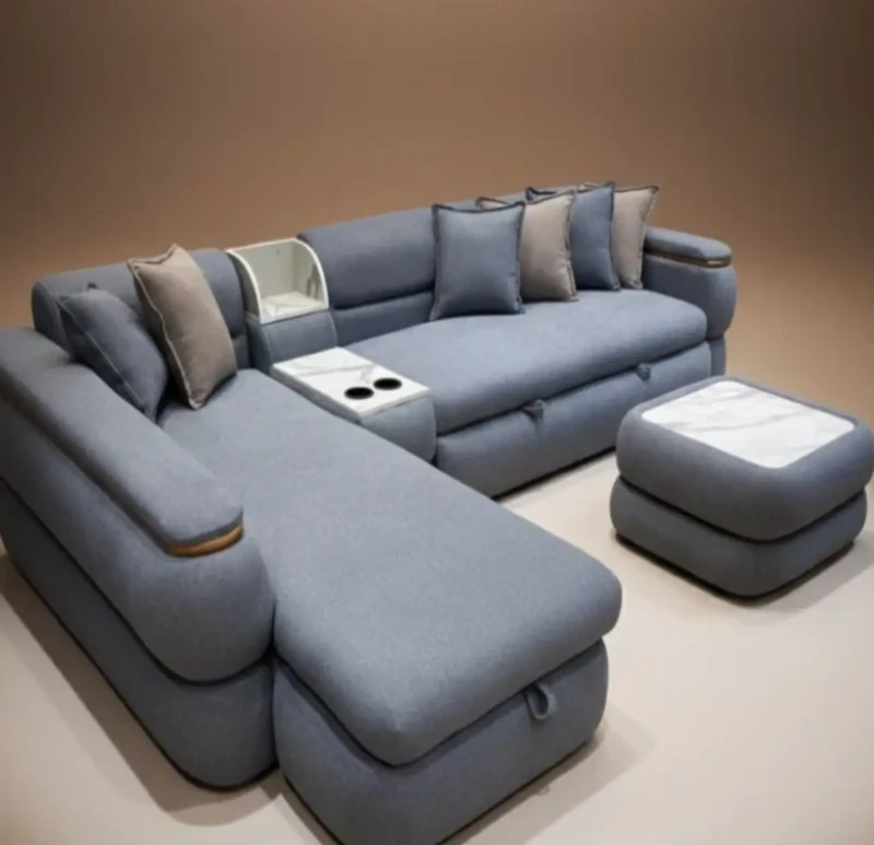 Modern Corner Letter L Velvet | Gray