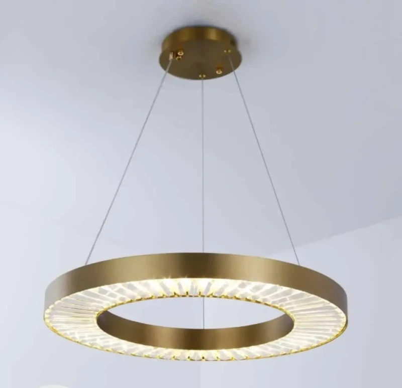 Golden LED crystal chandelier