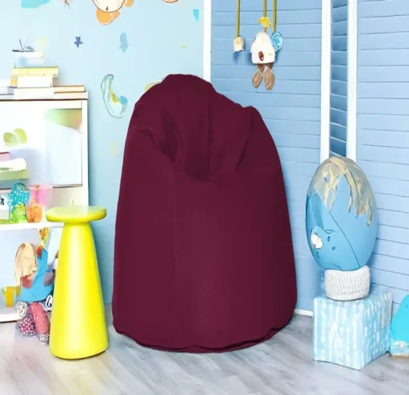 Maroon Linen Bean Bag | Medium