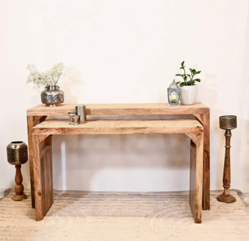 Two-piece Wooden Console