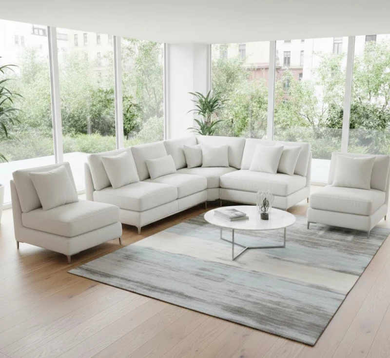 Modern White Corner Consisting of 6 Separate Chairs