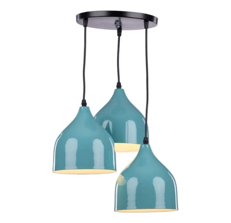 Modern Ostrich 3 Lamps Ceiling Lamp | Turquoise