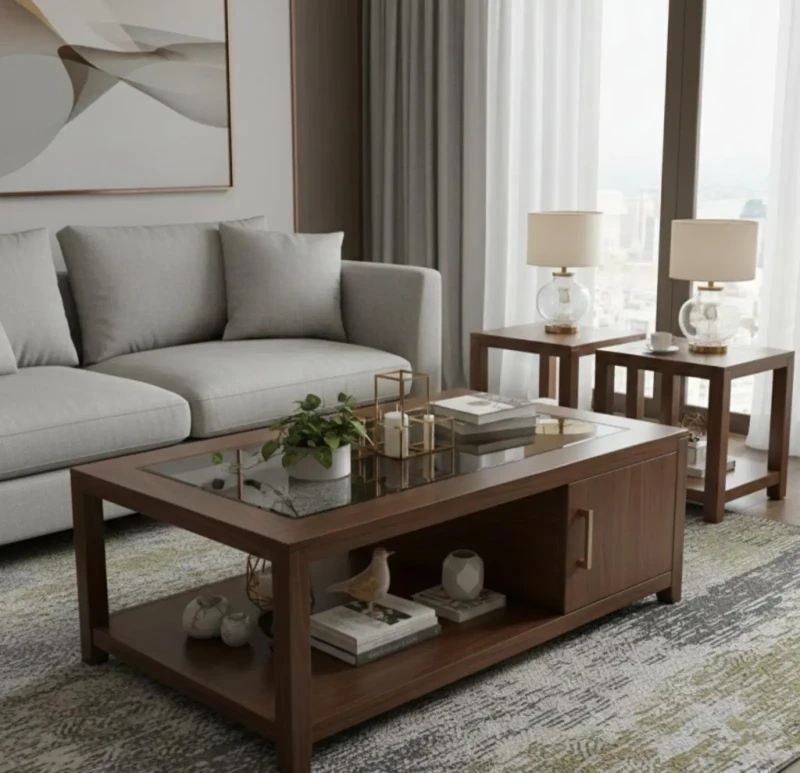Wooden Table Set 3 Pieces