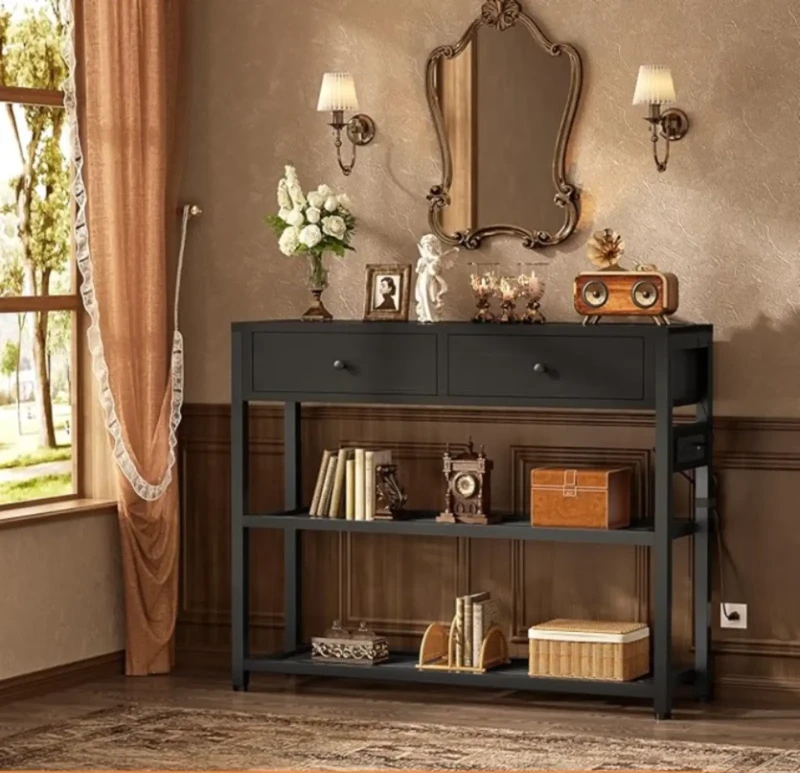 Entrance Table Wooden and Black
