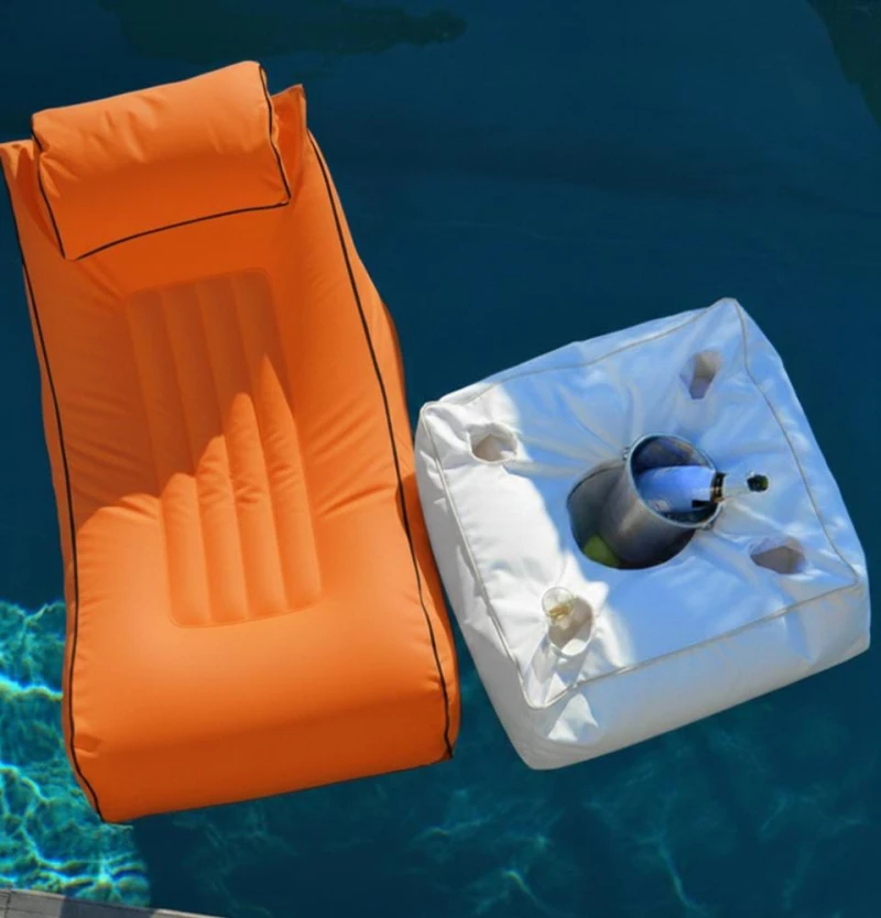 Floating water bean bag chair | Orange