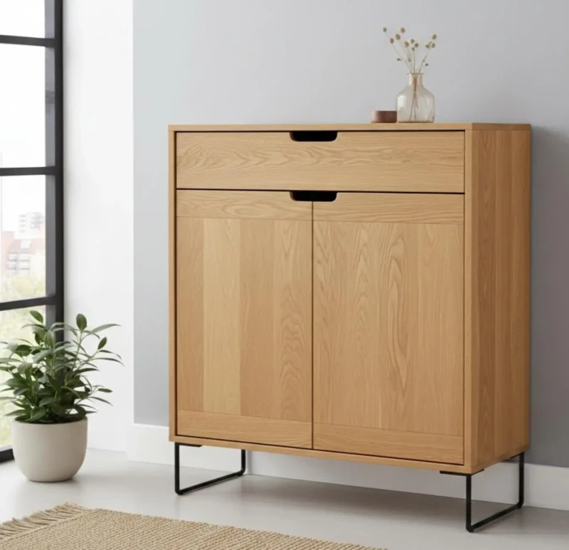 Modern Wooden Cabinet 2 Doors and a Drawer