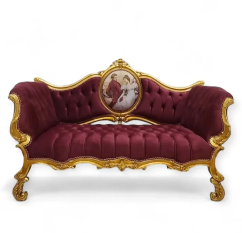 Antique Classic Burgundy Sofa