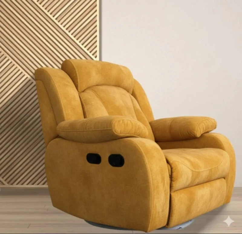 Yellow Velvet Lazy Boy Chair