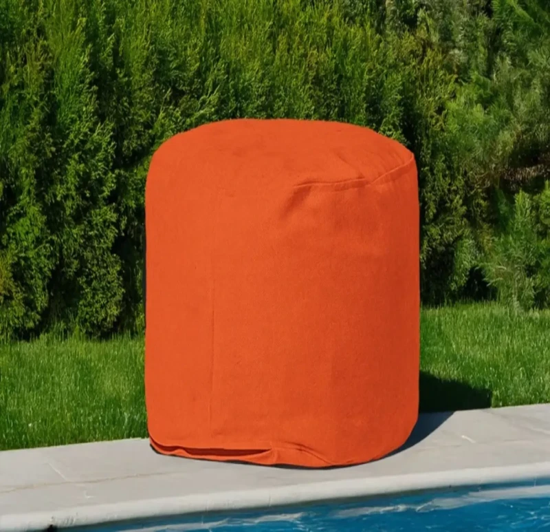 Linen Bean Bag Pouf | Orange