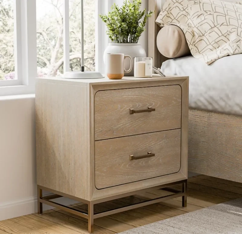 Modern Nightstand With 2 Drawers | wood