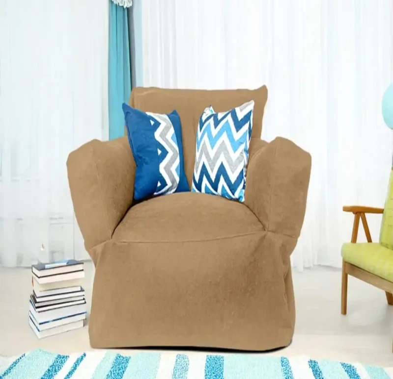 Bean bag chair - dark beige linen