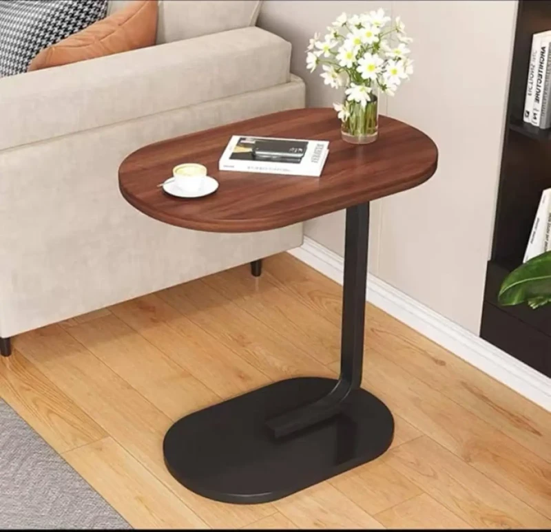 Side Coffee Table With Wooden Surface