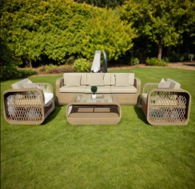 Outdoor dining table beige