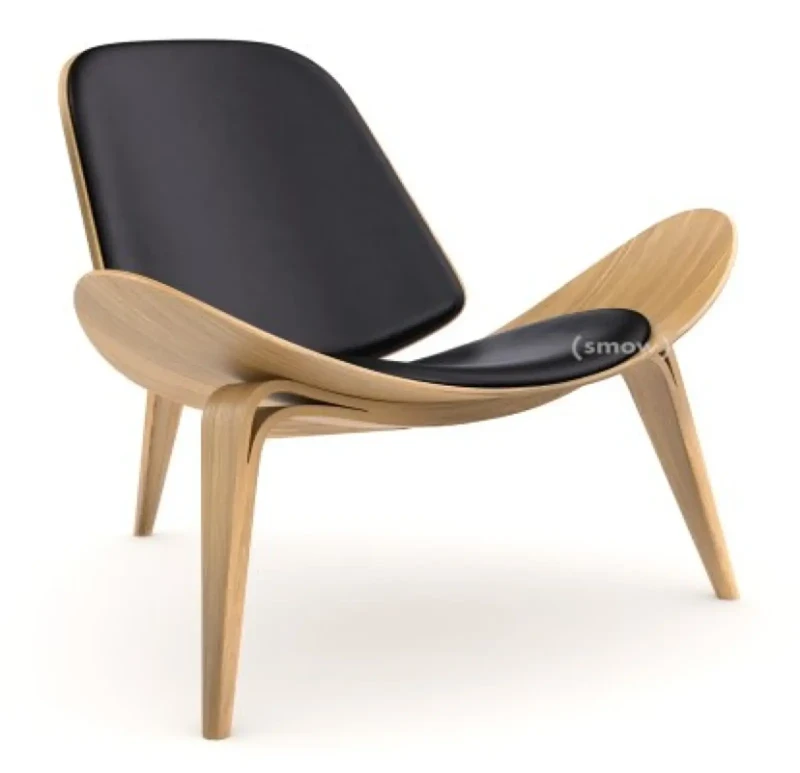 Shell Easy Chair | Light Wood & Black
