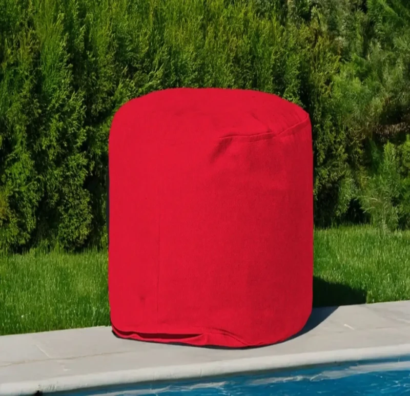 Linen Bean Bag Pouf | Red