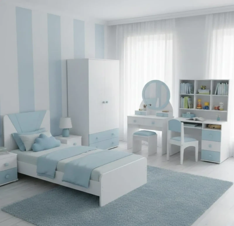 Modern Children's Room With a Study Desk
