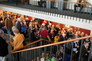 People queuing up at the Connie Timmons Pavilion event hall