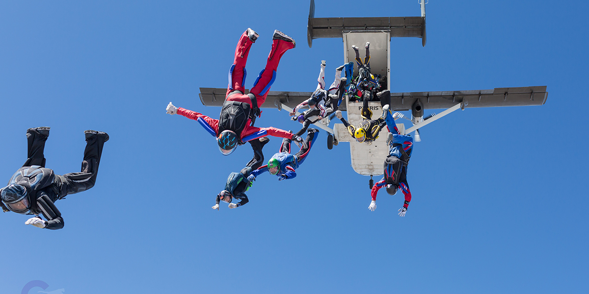 Big-way exit from the Skyvan at Skydive Perris