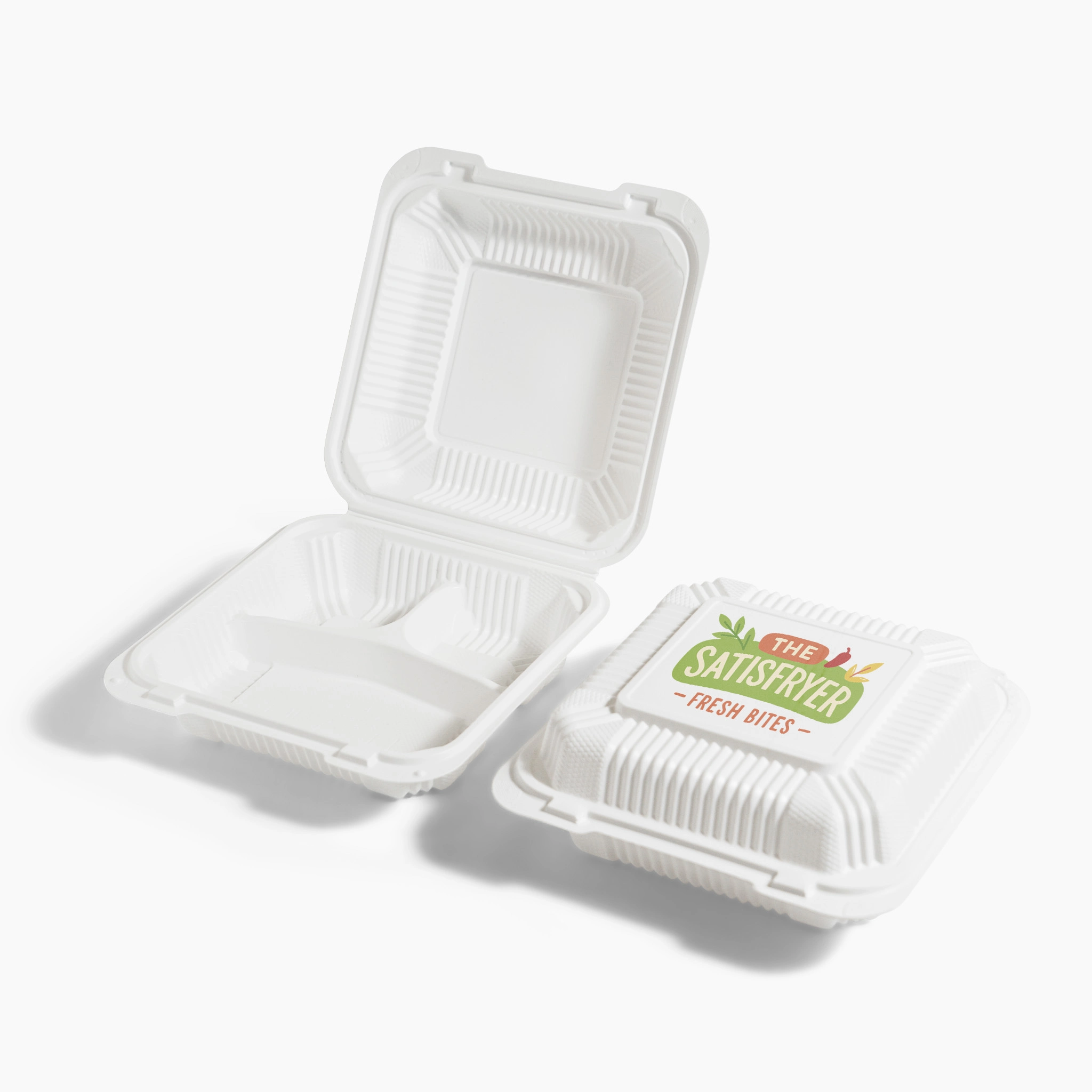 Custom 3-Comp Mineral-Filled Hinged Plastic Container