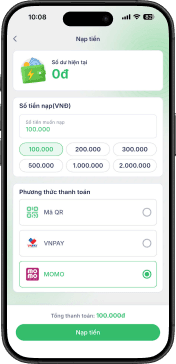 Nạp tiền từ ví điện tử vào tài khoản.