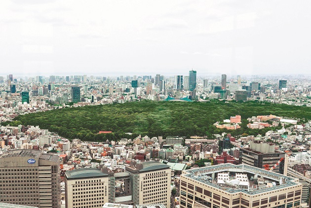 東京建築密集、熱島效應嚴重，寄望引進東京灣的風，透過串連綠地降溫。