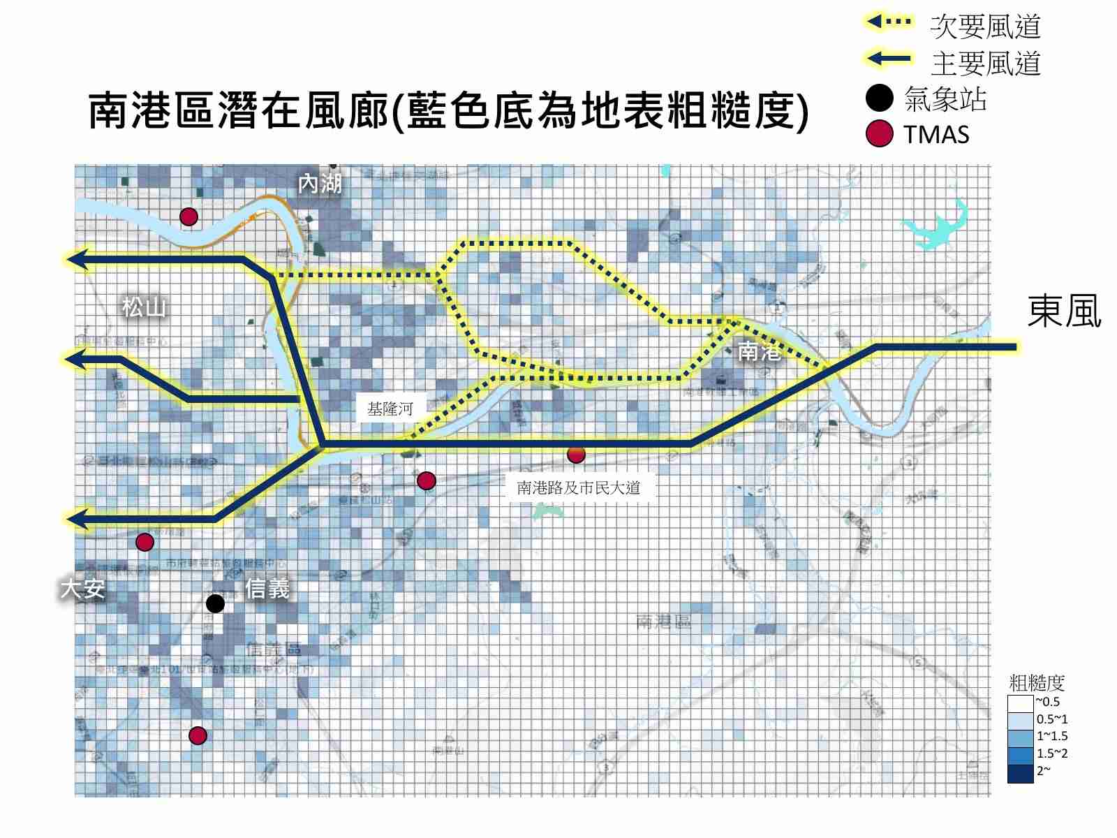 台北市東側的南港若過度開發，松山、大同與信義區將變得更悶熱。圖片來源：林子平