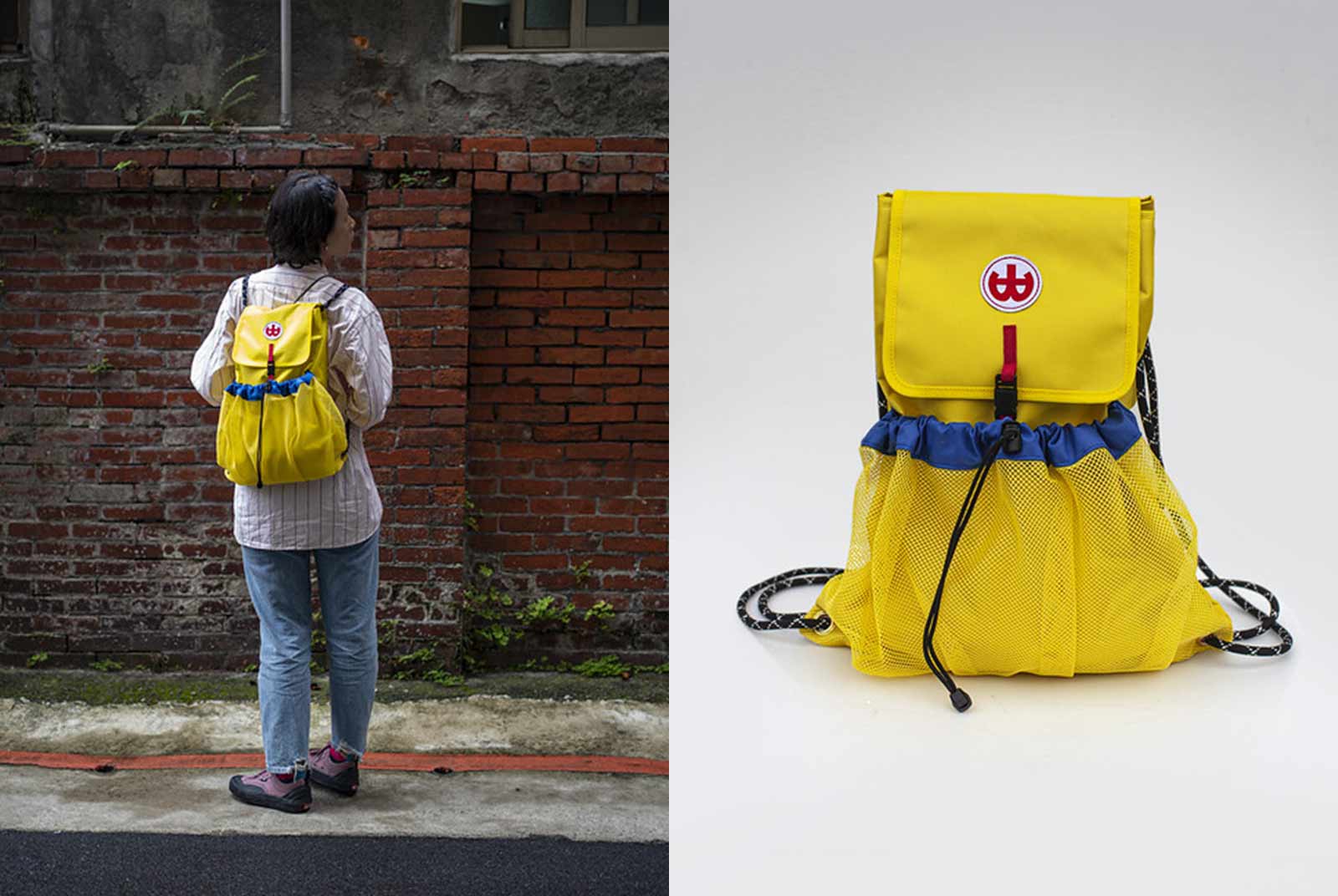簡潔防水的亮黃色背包，12月將在小北百貨上架販售。