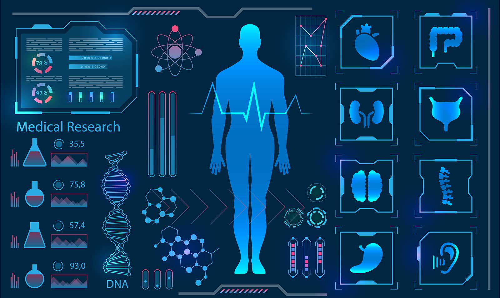 人的基因、體內微生物、生活習慣等自然變數皆會影響疾病狀況，因此較難以簡單的定理去歸納。