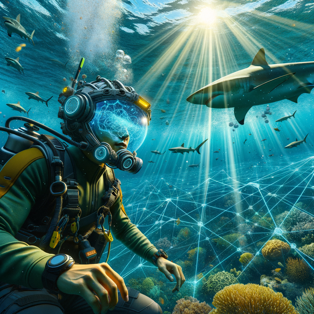 Image for Feeling adventurous? Join a 'NeuroDive'. Equipped with a special helmet that allows you to see the sharks' neural activity in real-time, you'll experience the underwater world like never before.