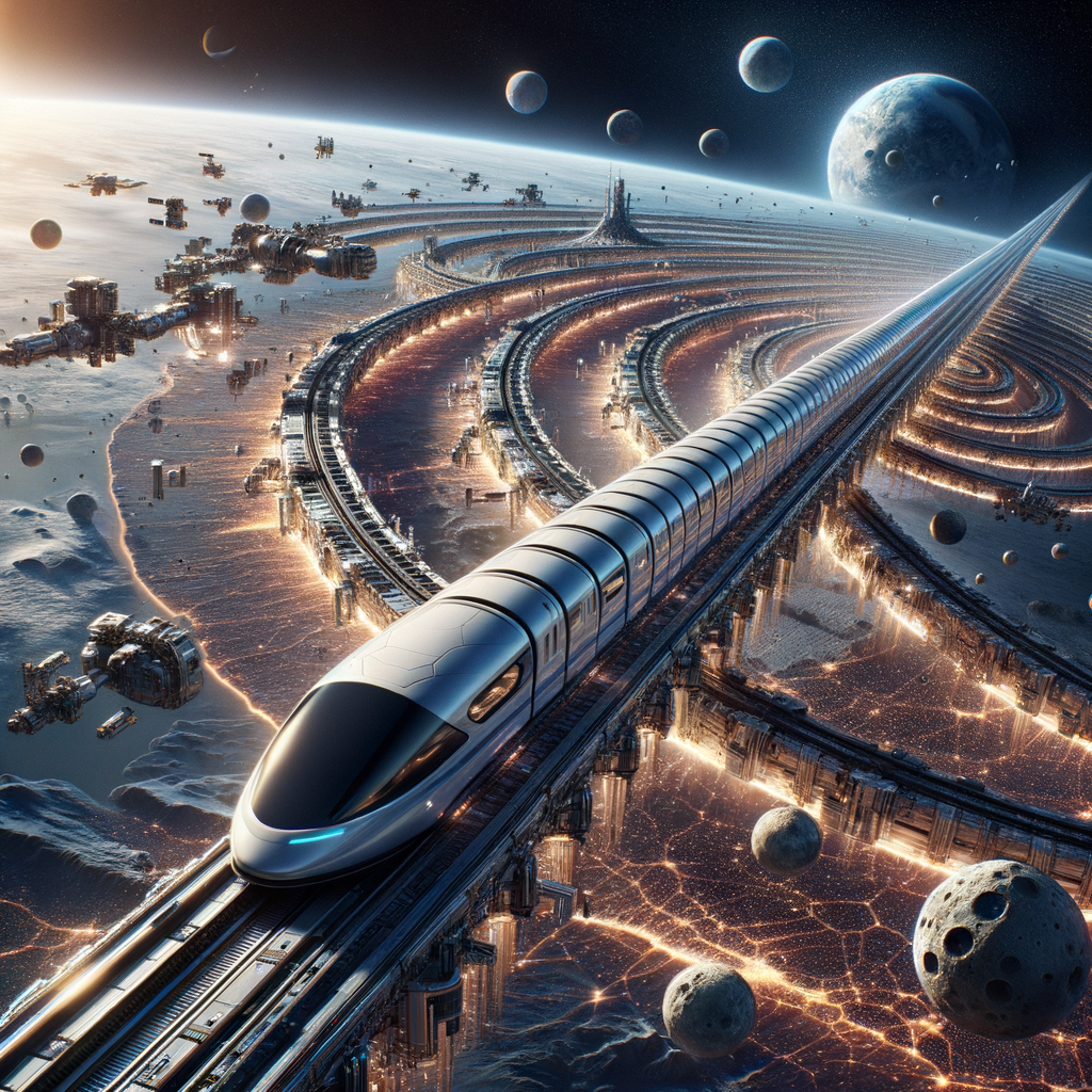 Image for AstroRail isn't your typical railway system. It's a network of high-speed magnetic levitation (maglev) trains, designed to operate both on Earth and in space, connecting our planet with space stations and colonies on the moon and Mars.