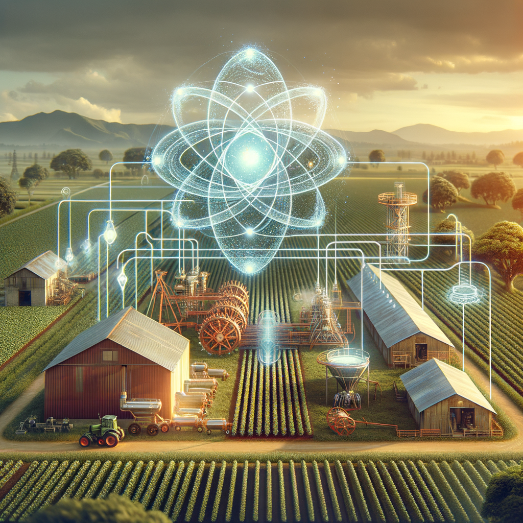 Image for Our farm is powered by a quantum oscillation system that harnesses the power of quantum physics to generate energy. This not only powers our machines but also helps in the growth of crops. It's a clean, efficient, and sustainable energy source.