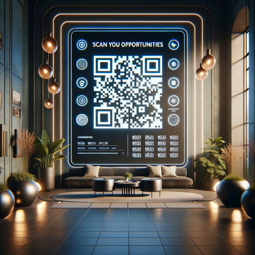 Image for Upon entry, you'll notice a large display panel listing the 'Opportunities'. Scan the code of the opportunity that interests you, and let's dive in.