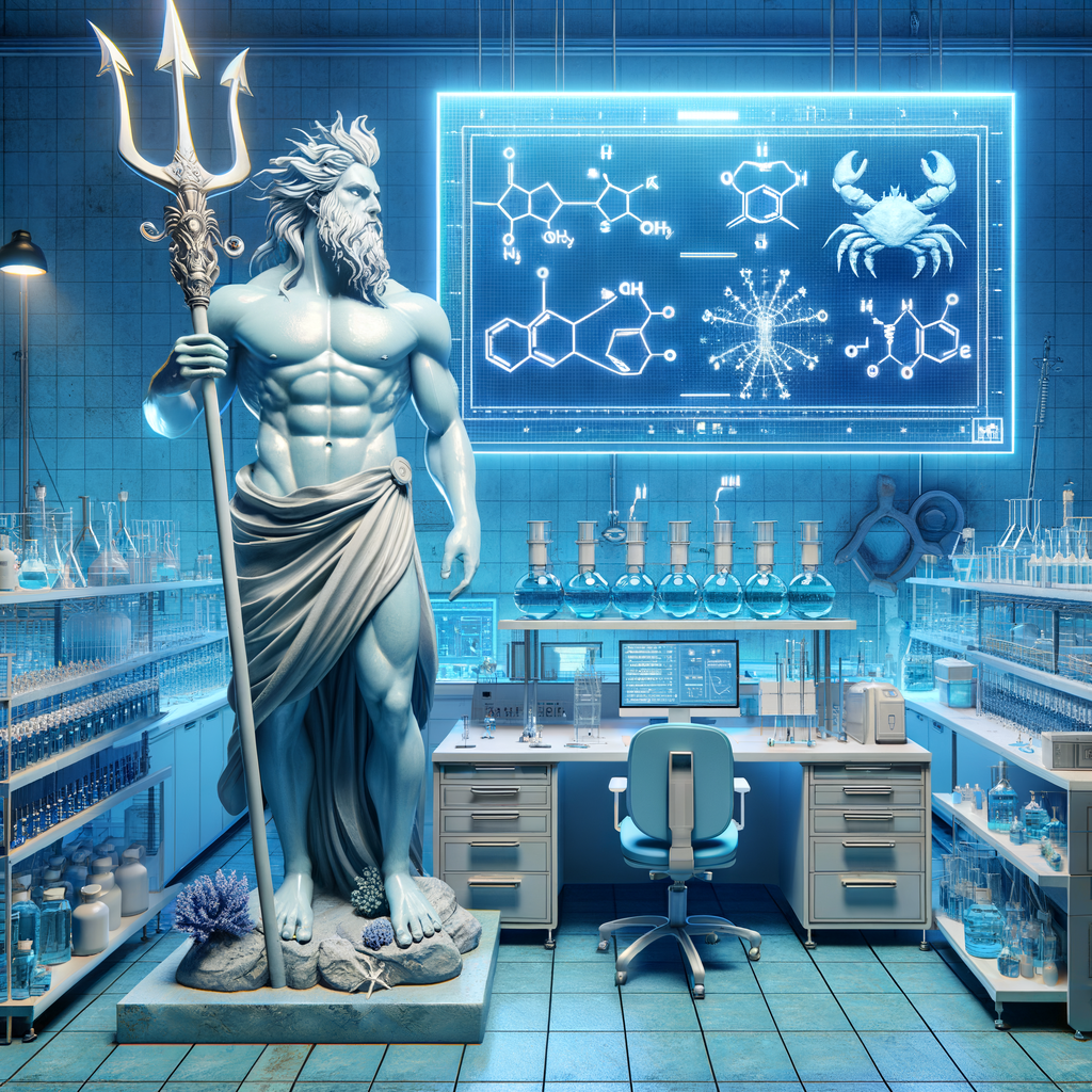 Image for Next is the Synthesis Lab. It's here that the magic of total synthesis and semi-synthesis happens. Poseidon will guide you through the process, showing you how marine compounds are transformed into potential drugs.
