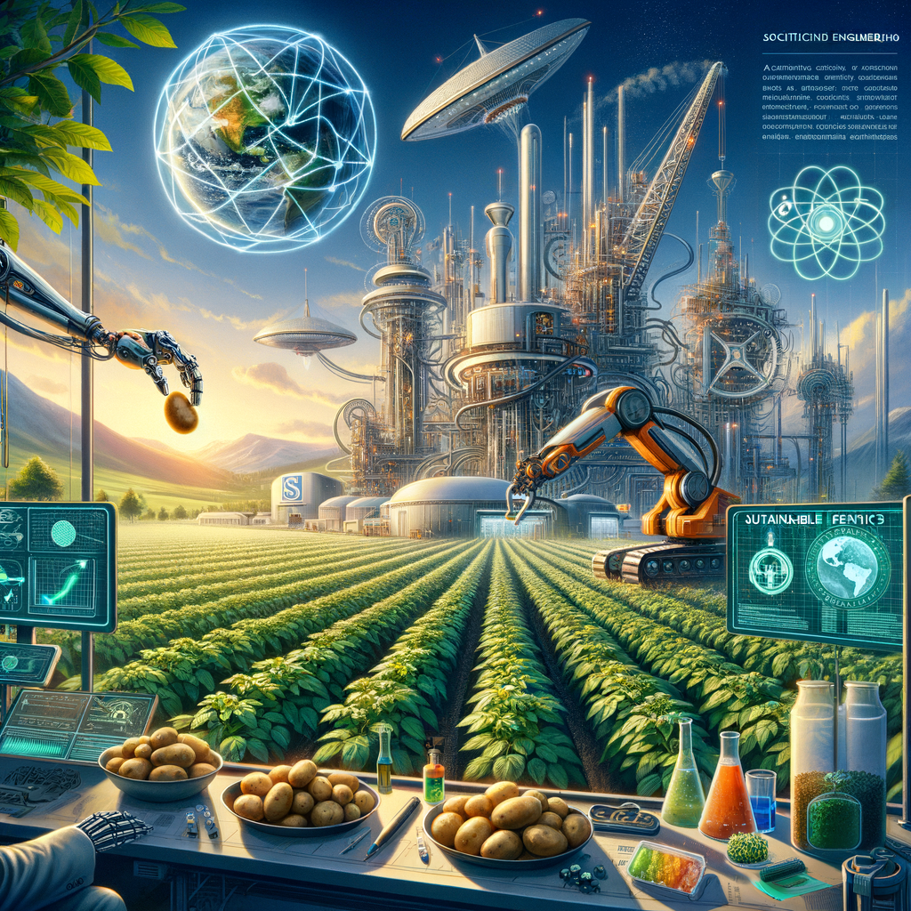 Image for Welcome to the Genesis Project, a revolutionary initiative launched in 2032. Our mission is to integrate advanced engineering, the potato economy, and ecological genetics to create sustainable solutions for the world's most pressing issues.