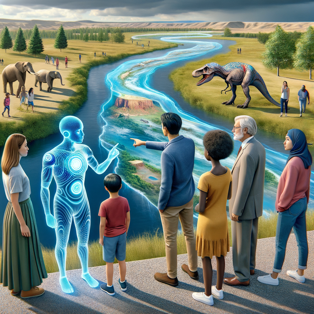 Image for You can interact with the river, choose a point in time, and the AI guide will explain the significance of that era, the species that existed, the milestones achieved. It's a hands-on, immersive learning experience like no other.