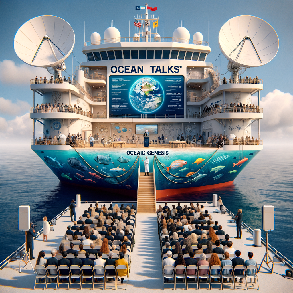 Image for But the Oceanic Genesis is more than just a research vessel. It's a hub for innovation and education. The ship hosts regular 'Ocean Talks', where leading scientists and thinkers share their latest research and ideas. These talks are broadcasted worldwide, inspiring a new generation of oceanographers and environmentalists.
